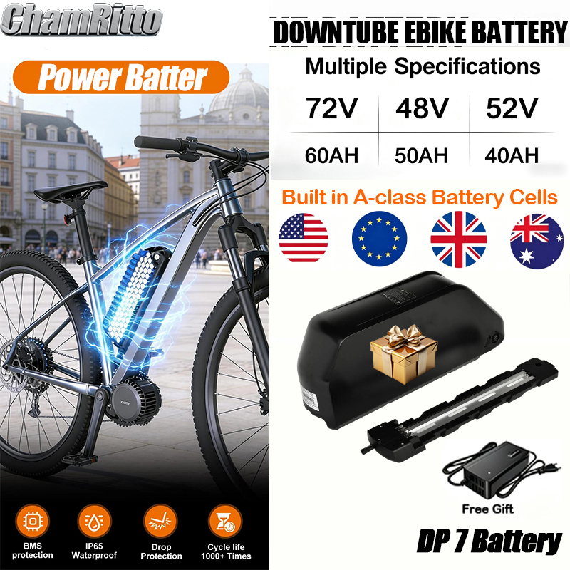 72V 50Ah 21700 Lithium Battery - بطارية دراجة كهربائية Downtube Hailong Polly